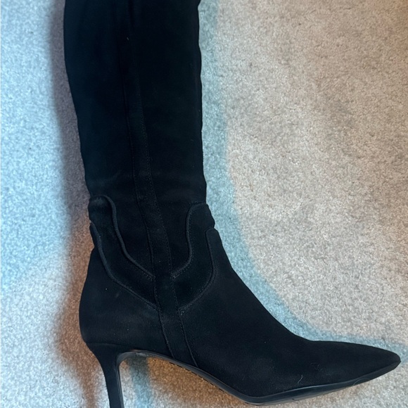 Aquitalia Italian waterproof Black Women's Suede Knee-High Boots - Picture 3 of 6